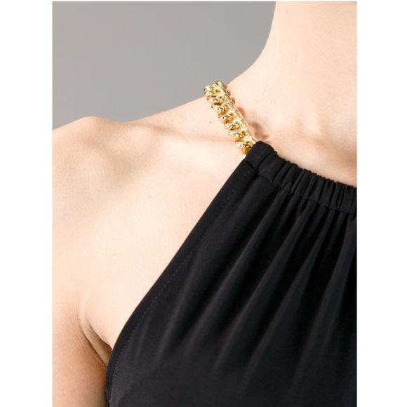 Michael Kors Dresses & Skirts - Michael Kors Black Maxi Dress with Gold Chain Detail